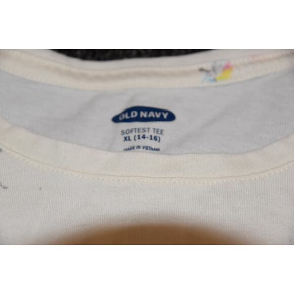 Old Navy, Lot of 2 Short Sleeve "Softest Tee", Heart & Unicorn Prints, XL 14/16 - Picture 4 of 5